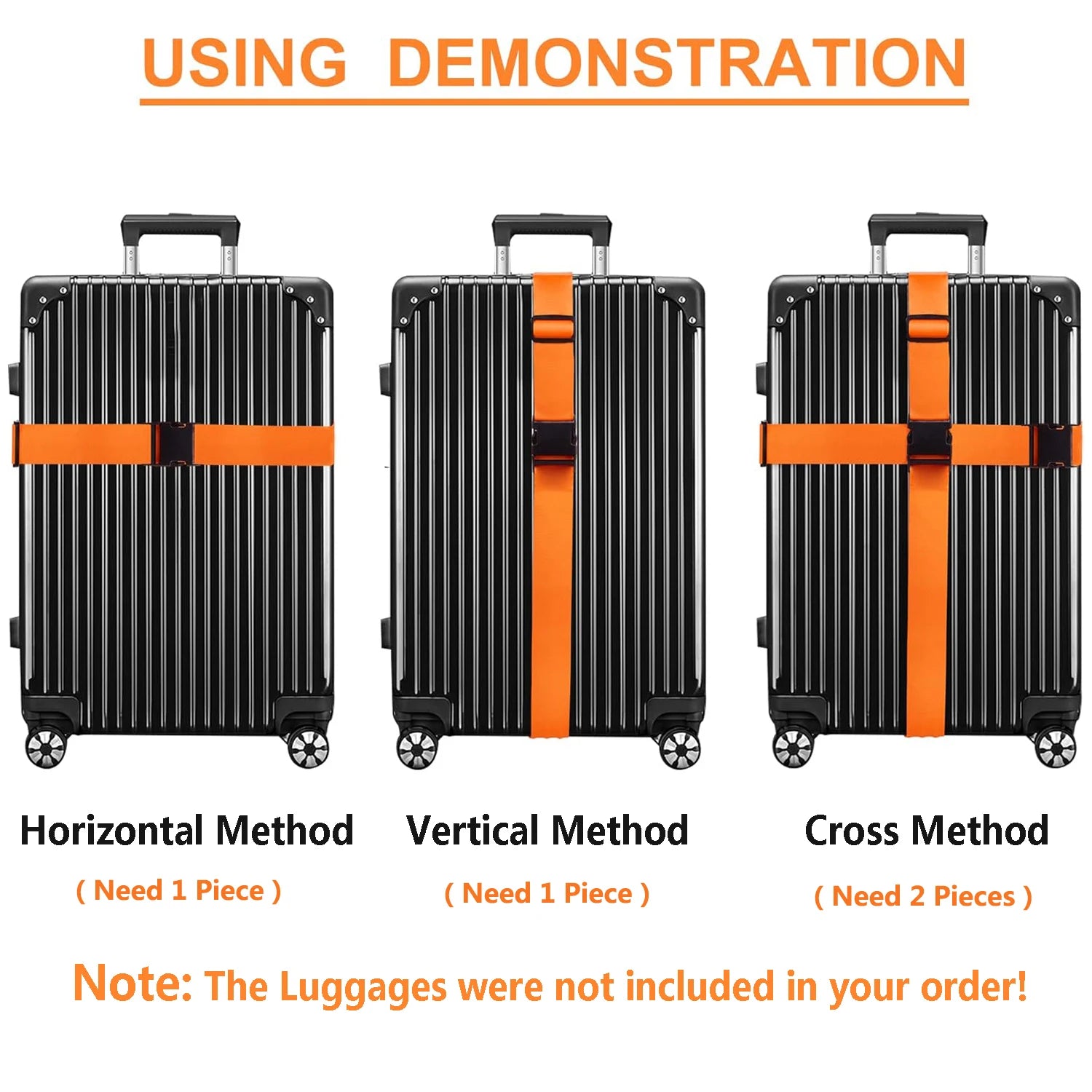 Adjustable Heavy-Duty Luggage Straps (Set of 2)