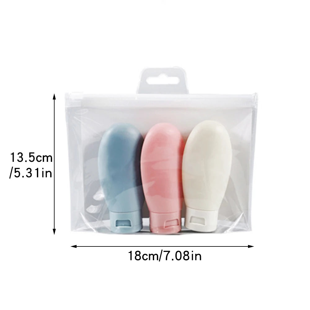 Travel Essential: 3-Pack Leak-Proof Silicone Bottles