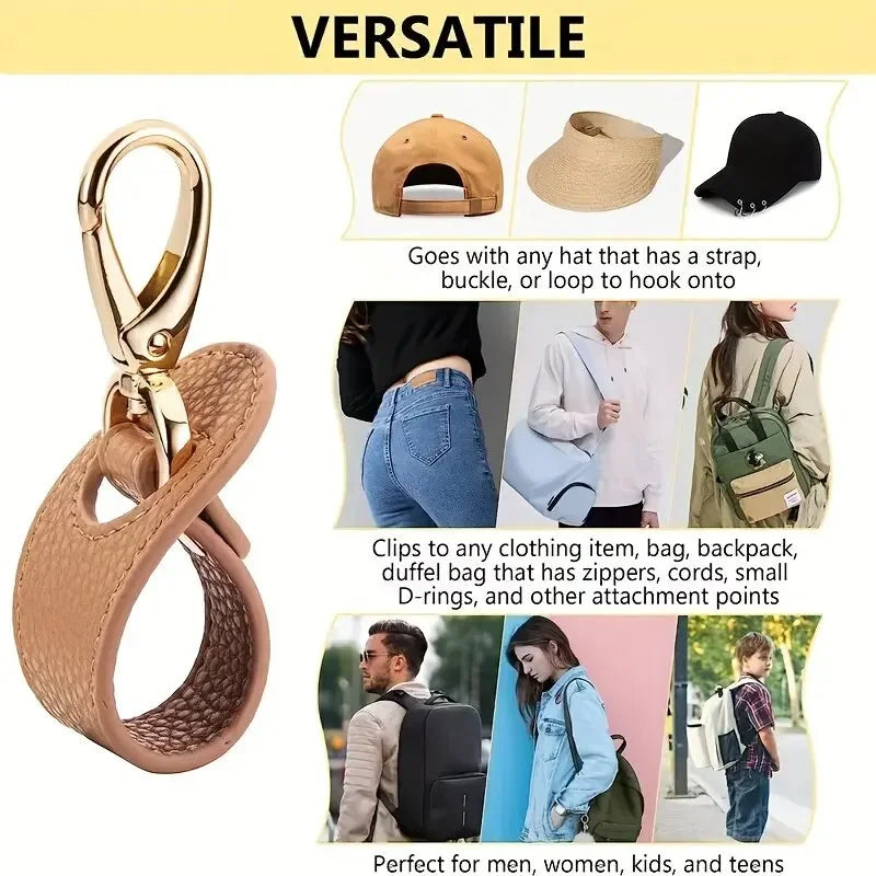 Leather Hands-Free Travel Hat Clip
