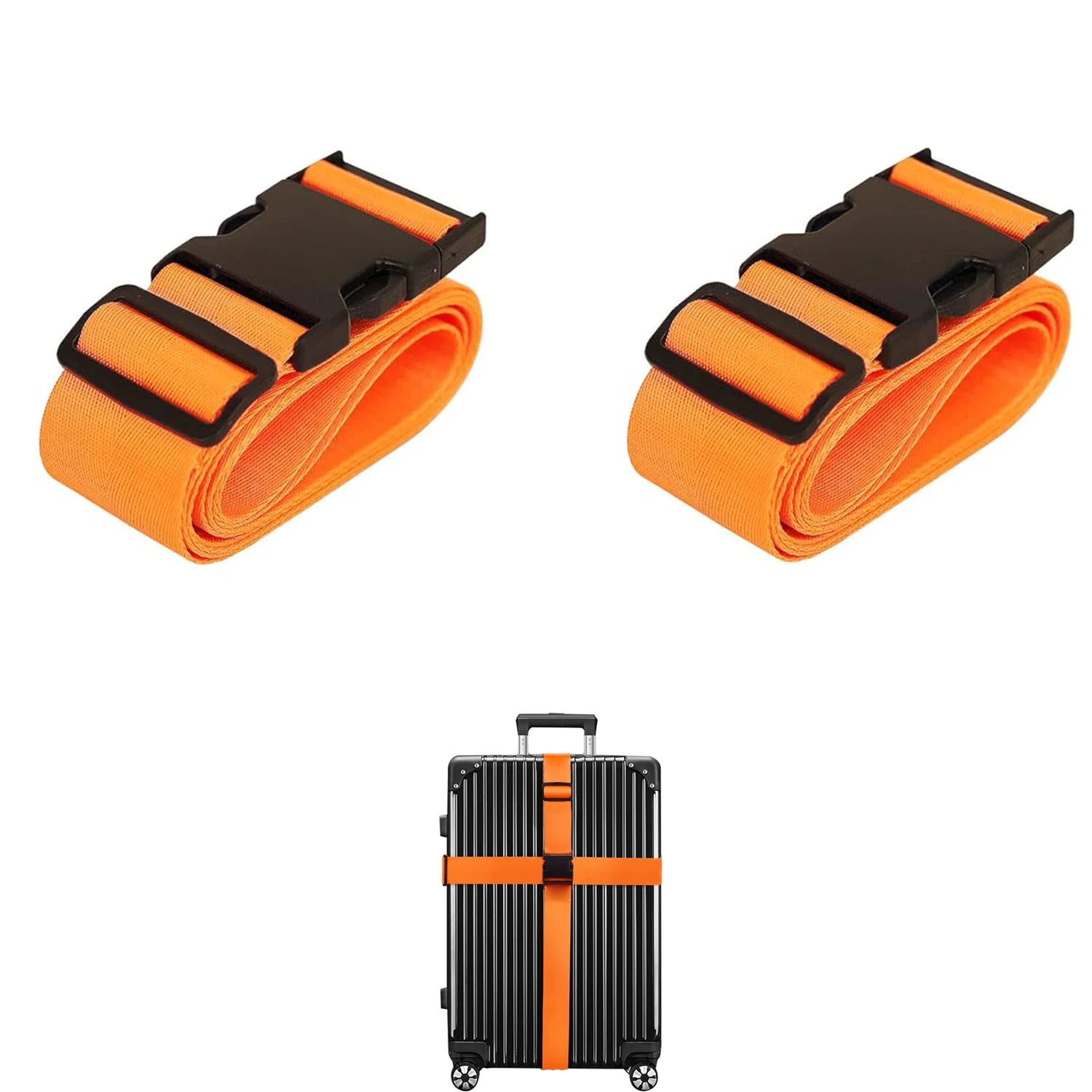 Adjustable Heavy-Duty Luggage Straps (Set of 2)