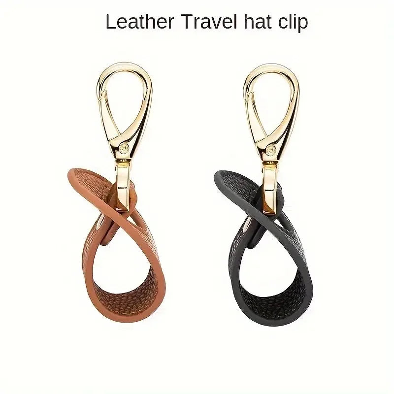 Leather Hands-Free Travel Hat Clip